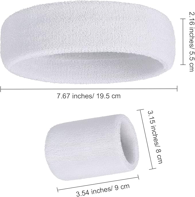 WILLBOND 3 Pcs Sweatbands Set 80s 90s Neon Sports Headband Tennis Striped Sweat Band Sports Competitions Games for Men Women Party Supplies