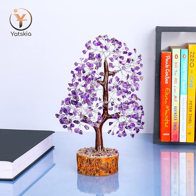 YATSKIA Amethyst Tree -Amethyst Tree of Life, Chakra Tree, Chakra Tree of Life, Healing Crystals, Money Tree, Spiritual Decor for Home, Gemstones and Crystals