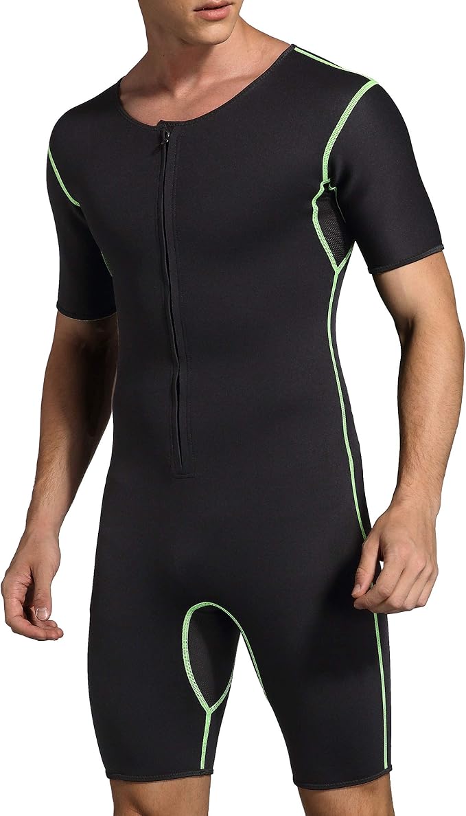 Bakerdani Men's Neoprene Waist Trainer Sauna Suit Body Shaper for Fitness Gym Exercise Training