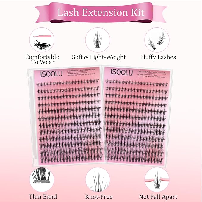 Fairy Lash Clusters Manga Individual Lashes C Curl Wispy Eyelash Clusters WideSpan Eyelash Extension Kit with Lash Bond and Seal Wet-Look Spiky Cluster Lashes (Anime Lash Clusters Kit)