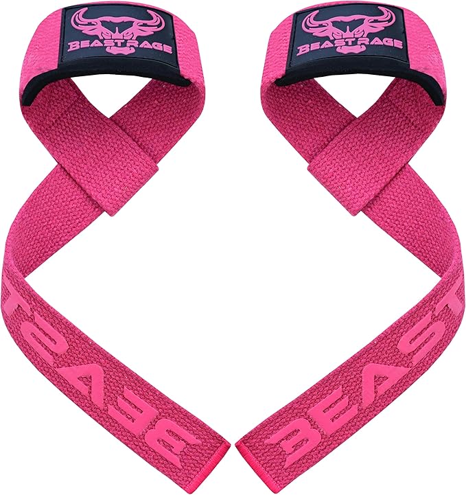 BEAST RAGE Lifting Wrist Straps for Weightlifting, Weight Lifting Straps Gym Grip Power Workouts Lifting Straps Padded Cotton Men Women Wrap Lift Deadlift Straps Hard Pull Exercise