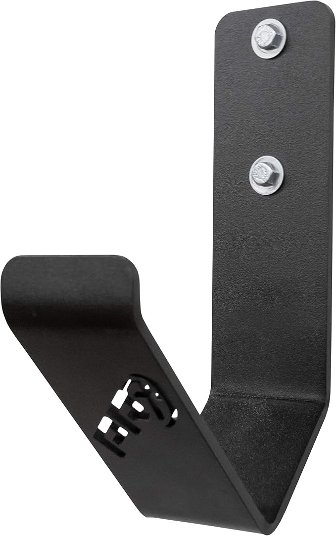 PRx Performance Exercise Rope Storage Hook, USA MADE Wall Mounted Battle Rope Holder, Home or Commercial Gym Accessory, Heavy Duty Steel, Black Powder Coated