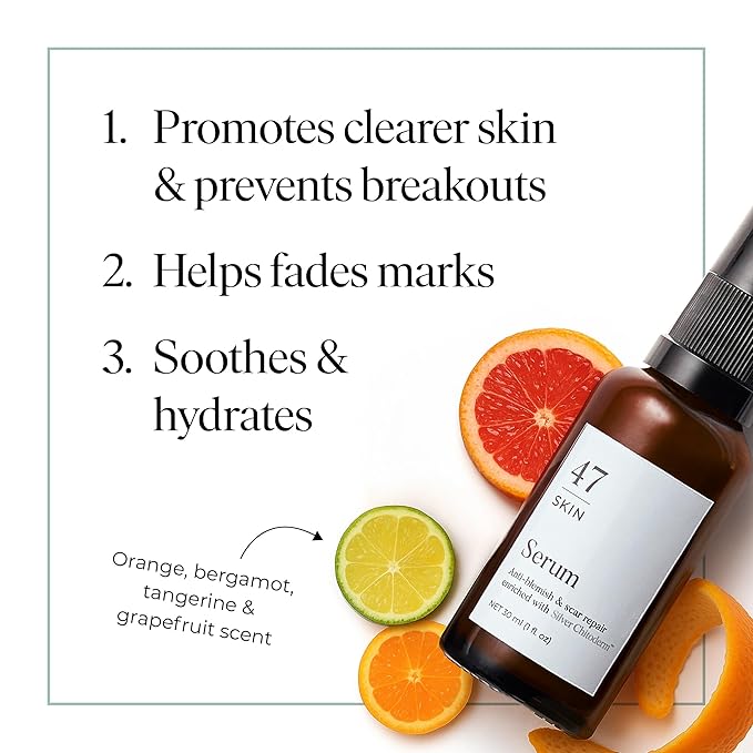 Hydrating Face Serum for Clearing Acne and Scars, Anti-Blemish & Scar Repair Serum Skincare Treatment with Silver Chitoderm Smooth Skin Moisturiser Serum for All Skin Types (1.69 oz)