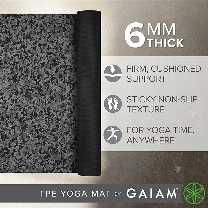 Gaiam Yoga Mat Performance TPE Exercise & Fitness Mat for All Types of Yoga, Pilates & Floor Exercises