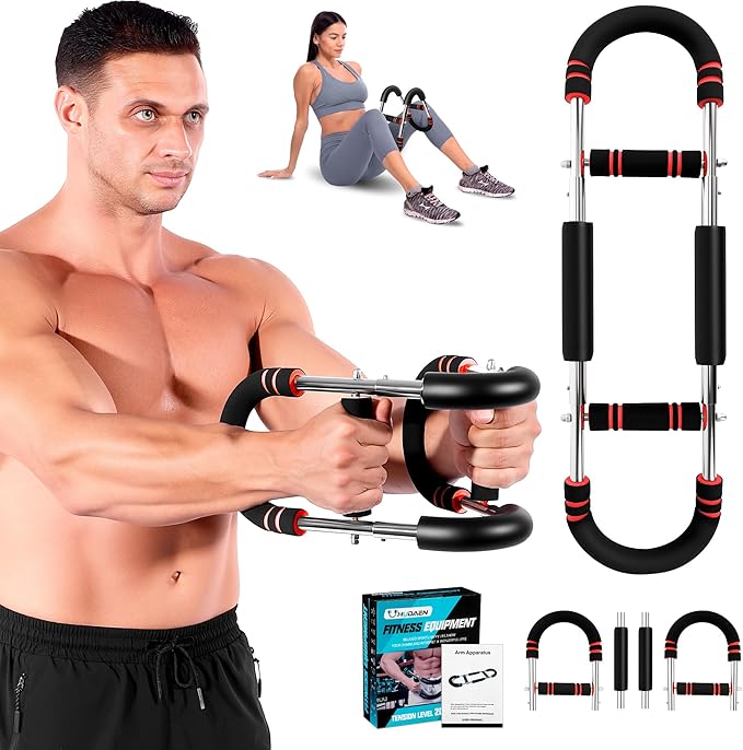 Twister Arm Trainer, Adjustable Chest Workout Equipment, Portable Detachable Chest Exerciser for Men & Women, Power Twister Bar, Home Gym Fitness Equipment