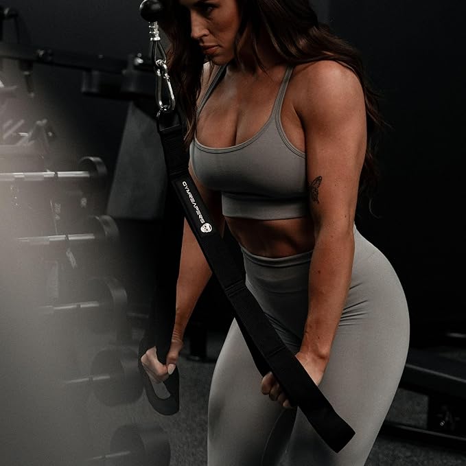 Gymreapers Tricep Rope Cable Attachment - Multi-Workout Tricep Pull Down Cable Attachment - Perfect Gym Cable attachments (3 Lengths Built in One)