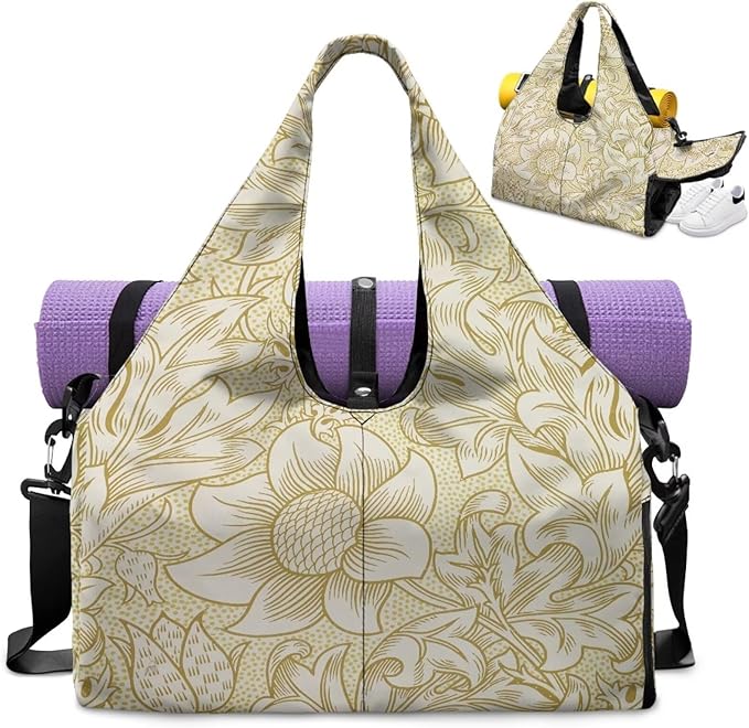 Yoga Mat Bag for Women Men Large Carryall Tote with Adjustable Shoulder Strap for Gym Yoga Travel Pilates Office