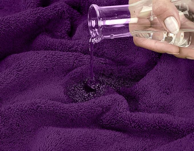 Oakias Premium Towel Set 600 GSM 8 Piece Plum - 100% Ring Spun Cotton Highly Absorbent Towels Set - Super Soft Bathroom Towel Set - Hotel Quality Double Stitched Hem - Ideal for Hotels, Spa, Gyms