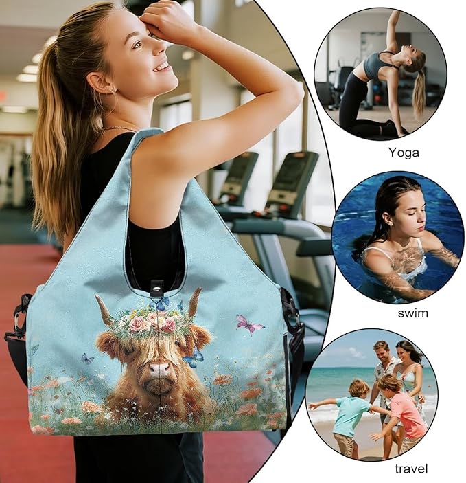 Yoga Mat Bag for Women Men Large Carryall Tote with Adjustable Shoulder Strap for Gym Yoga Travel Pilates Office