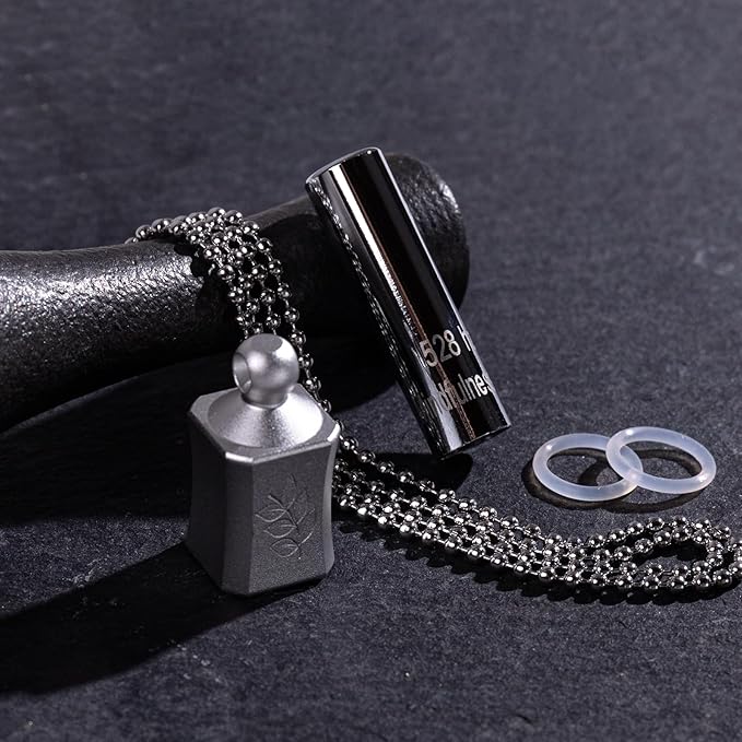528 Hz Meditation Necklace Quit Smoking Necklace Breathing Frequency Sound Healing Device by Adjusting The Breathing for Anxiety & Stress Relief Mindfulness (Black)