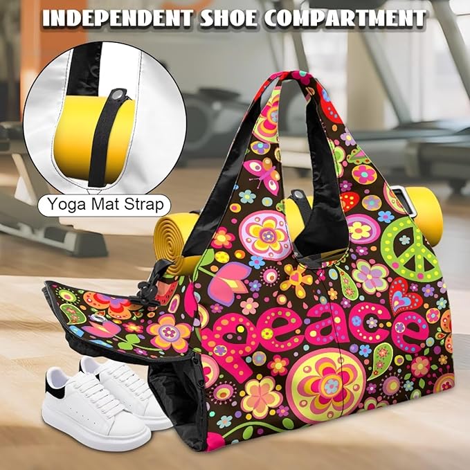 Yoga Mat Bag for Women Men Large Carryall Tote with Adjustable Shoulder Strap for Gym Yoga Travel Pilates Office