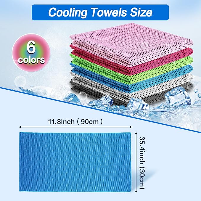 Cooling Towel (36"x12") for Sweat 4pcs Sweat Towels Cooling Towels for Neck and Face Soft Breathable Chilly Sports Towel for Yoga,Gym,Golf,Camping,Running,Fitness,Workout…