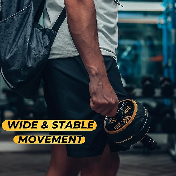 Ab Roller Wheel - Ab Wheel Roller & Knee Mat - Rueda Para Abdominales - Abdominal Wheel - Abs Roller for Men & Women - Home Gym Equipment