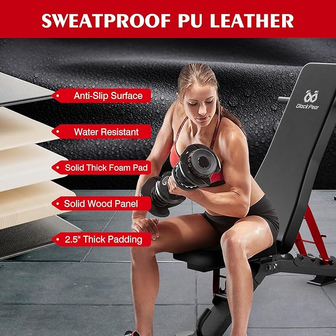 Weight Benches for Home Gym - Adjustable Workout Bench Press 1300lb Capacity Heavy Duty for Exercises Incline Flat Decline Sit-Ups