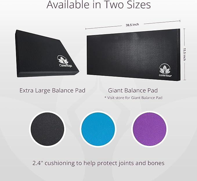 Clever Yoga Balance Pad - Foam Balance Pad for Exercise, Pilates & Workout, Non-Slip Thick Foam Base & Physical Therapy Equipment for Strength & Stability Training
