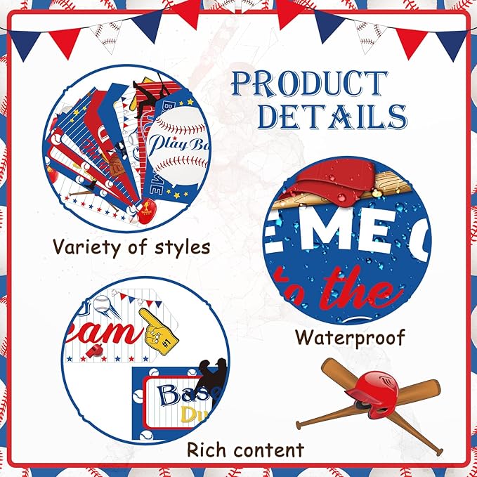 Epakh 20 Pieces Baseball Party Decorations Welcome Sign Decorations Sign for Birthday Baby Shower Party Supplies