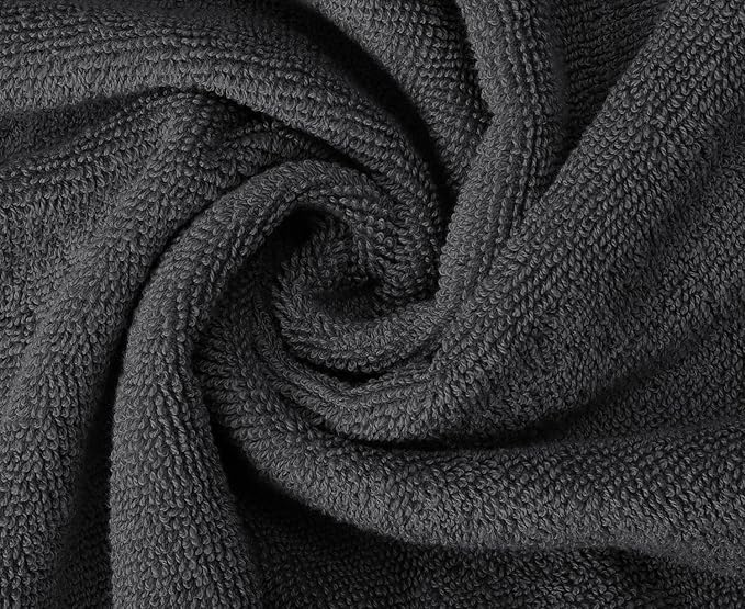 Oakias Premium Towel Set 600 GSM 6 Piece Dark Grey - 100% Ring Spun Cotton Highly Absorbent Towels Set - Super Soft Bathroom Towel Set - Hotel Quality Double Stitched Hem - Ideal for Hotels, Spa, Gyms