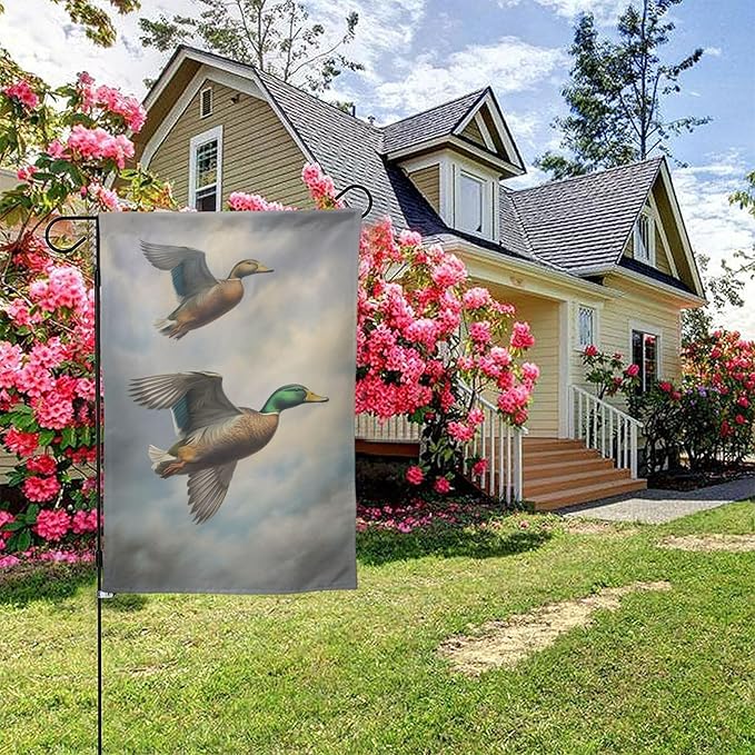Duck Garden Flag 12x18 In Double Sided Yard Flags Lawn Sign Decor No Flagstand