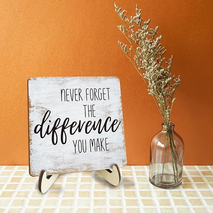 Decorative Desk Decor Motivational Positive Thank You Gifts Employee Appreciation Plaque with Wooden Stand Inspirational Wood Sign for Boss Mentor Leader Coworker Home Office Table Bookshelf