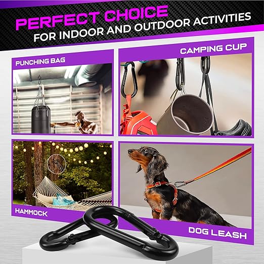 2Pcs 5.5In Spring Snap Hooks 1000LBS Capacity, Utility Hook Clip, Heavy Duty Rope Connector, Quick Link Snap Hooks for Indoor & Outdoor, Hanging, Camping, Fishing