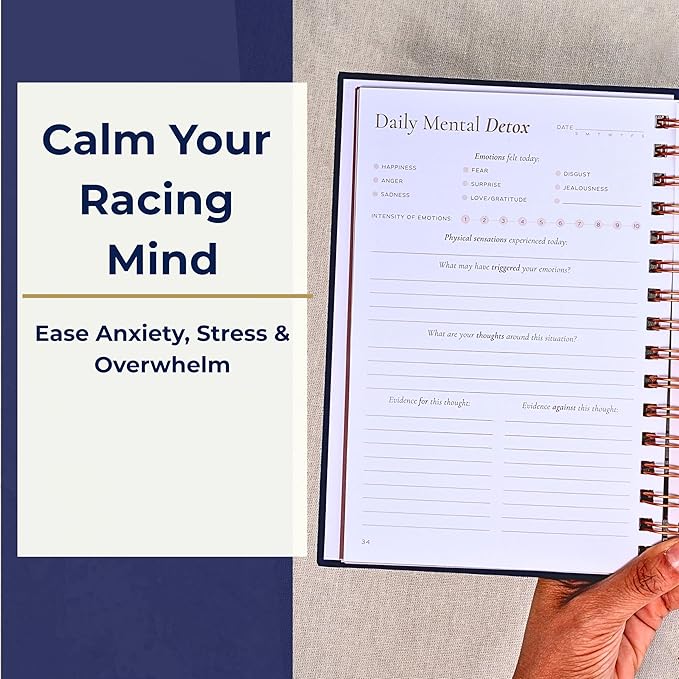 Mental Health Journal – Guided Mood Tracker & Anxiety Journal with Prompts for Mindfulness, Stress Relief, Gratitude, and Daily Reflection – Echo & Odyssey