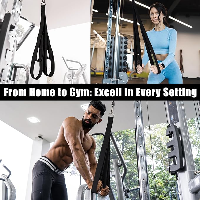 EVMT Tricep Rope 27 inch & 20 inch for Cable Machine – LAT Pulldown Attachments, Heavy-Duty Triceps Pull Down Rope, Gym Strength Training, Home Pulley System, Cable Accessories, Workout Equipment