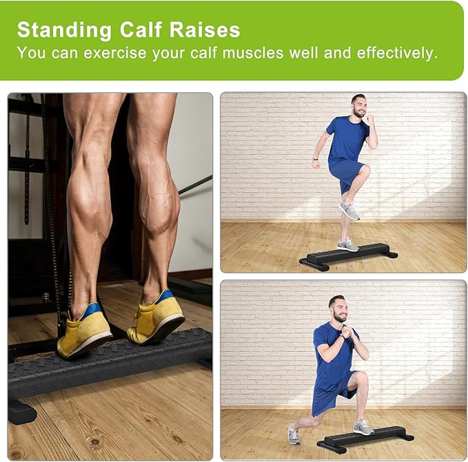 Kipika Steel Calf Raise Block - Standing Calf Raise Machine for Home Gym, Heavy Duty Wider Anti-Slip Platform Suitable for Calf Raise, Squats, Foot Stretches & Dip Exercises Supports up to 800lbs