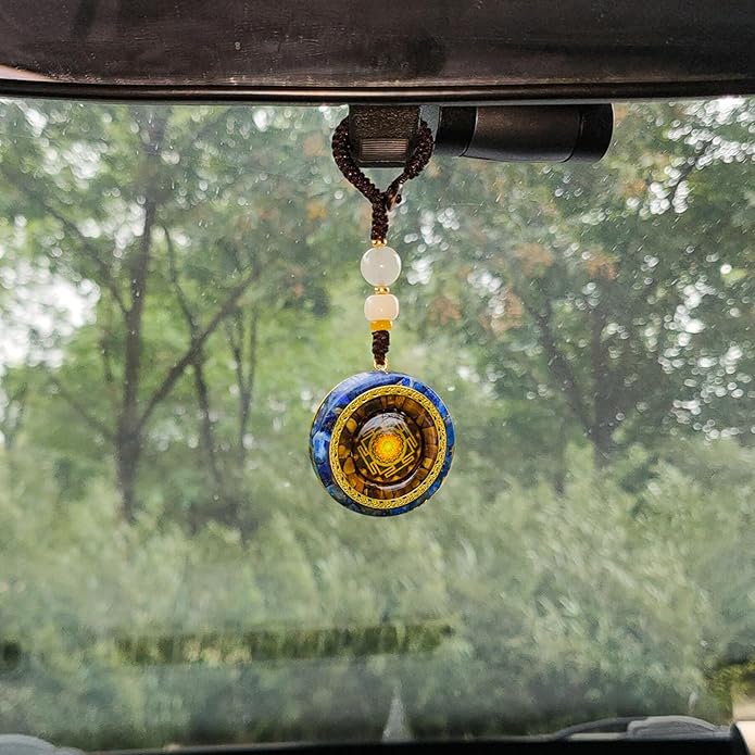 Day Day Up Orgonite Necklace - Sri Yantra Rotatable Pendant For Anti Stress Anxiety & Meditation - Malachite And Tiger Stone For Spiritual Healing & Positive Energy