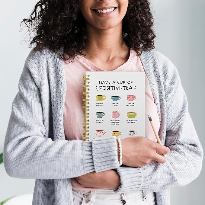 Funny Positive Affirmations Mental Health Journal, Mental Health Gifts, Therapy Journal Notebook for Mental Health, Mental Health Journal for Women, Spiral Notebook 5.5x8.3 with 164 Pages