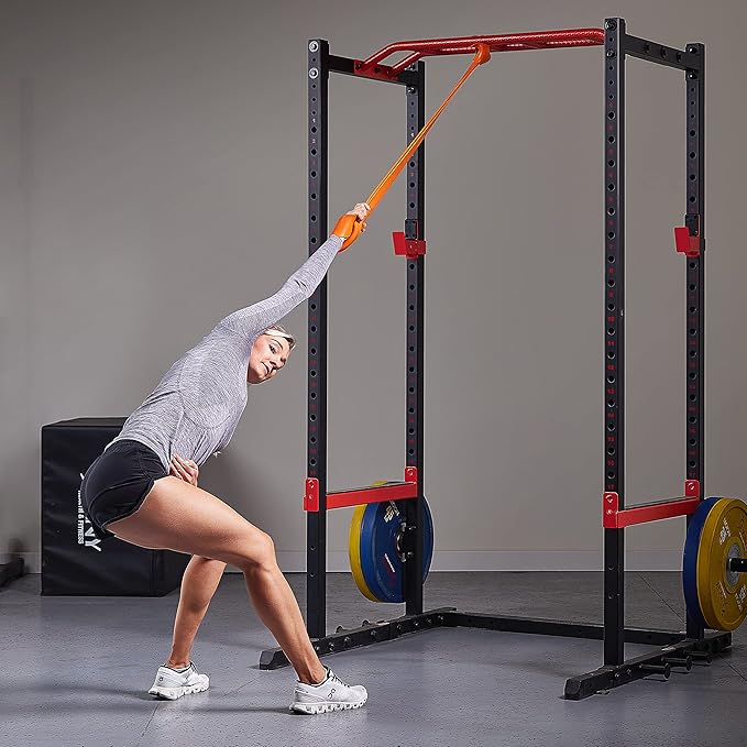 Sunny Health & Fitness Versatile Resistance Bands (Single or Combo Set) for Strength Training, Power Cage, Squat Rack, Home Gym, Body Stretching, Physical Therapy – 100, 140, 160, 180 & 10-75 LB Combo