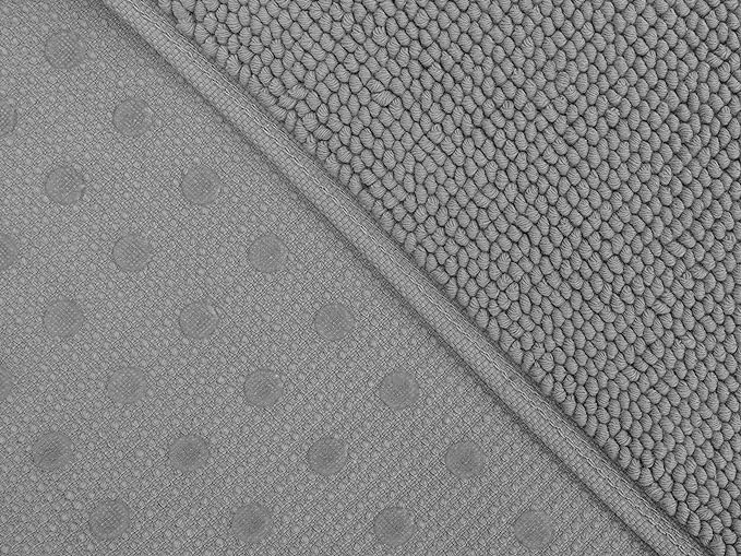 Cotton Paradise 100% Cotton Non Slip Bath Mats for Bathroom, 17x24 inch Soft Absorbent Quick Dry Machine Washable Floor Bath Mat, Light Grey