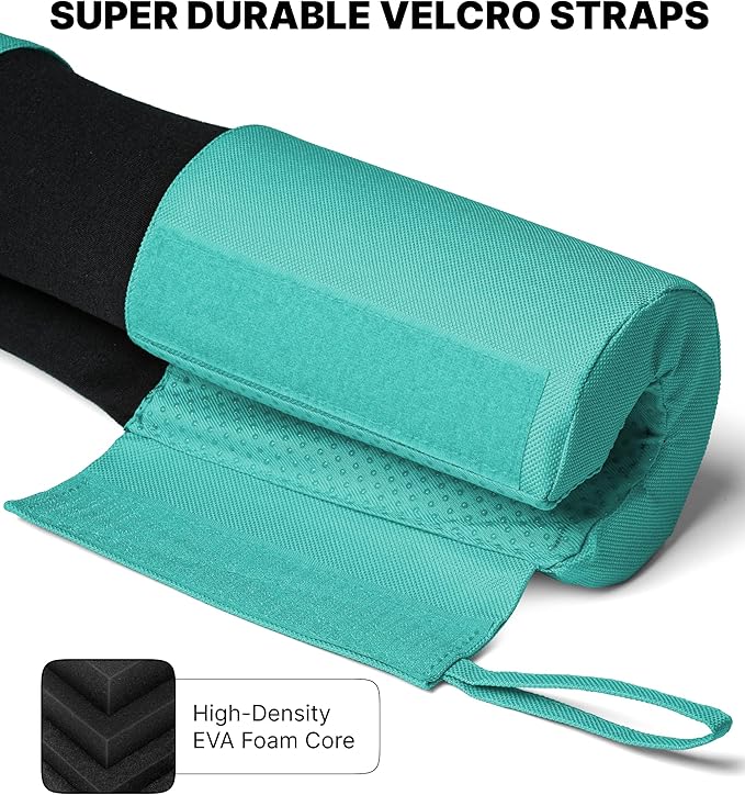 DMoose Fitness Barbell Pad for Hip Thrust, Squat & Lunges - Non-Slip Thick Foam Cushion for Neck and Back Support with Two Straps - Hip Thrust Pad for Leg Day - Fits All Olympic Bars and Smith Machine