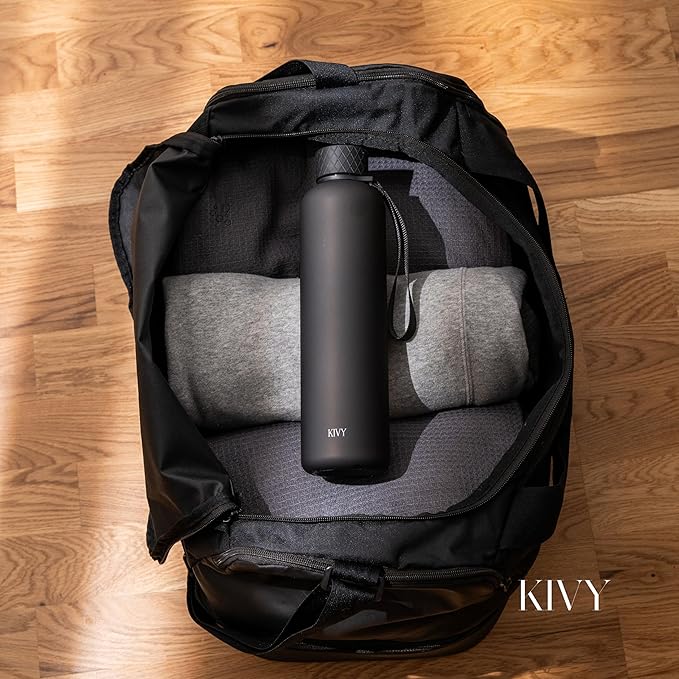 KIVY Tritan Water Bottle 2nd Generation (Dark Black, 32oz)