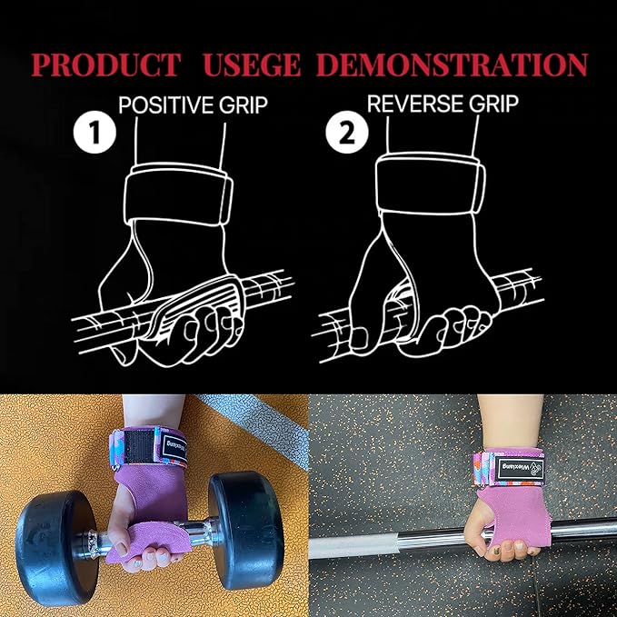 Adjustable Neoprene Padded Wrist straps for Weightlifting,Weight Lifting Straps Gym weight lifting wrist wraps,Gym Accessories for women for Men/Women(Pair)