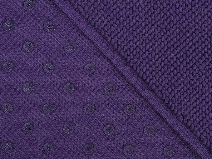 Cotton Paradise 100% Cotton Non Slip Bath Mats for Bathroom, 20x34 inch Soft Absorbent Quick Dry Machine Washable Floor Bath Mat, Purple Bath Rug