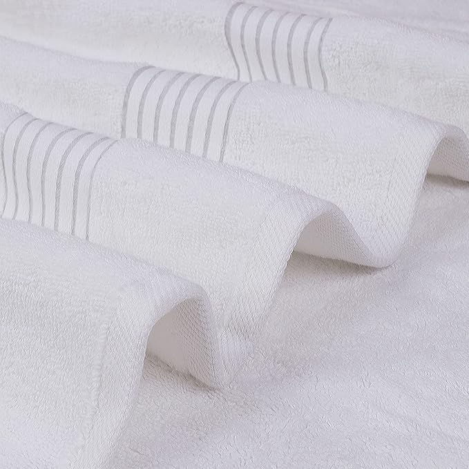 Utopia Towels 4 Pack Bath Towels Set, 27 by 54 Inches, 100% Ring Spun Cotton, Quick Dry, Highly Absorbent, Soft Feel Towels, Perfect for Daily Use, White