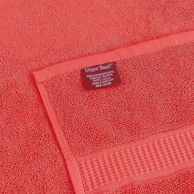 Utopia Towels Luxurious Jumbo Bath Sheet 2 Piece, 600 GSM, 35 by 70 Inches, 100% Ring Spun Cotton, Highly Absorbent and Quick Dry Extra Large Bath Towel, Super Soft Towel, Coral