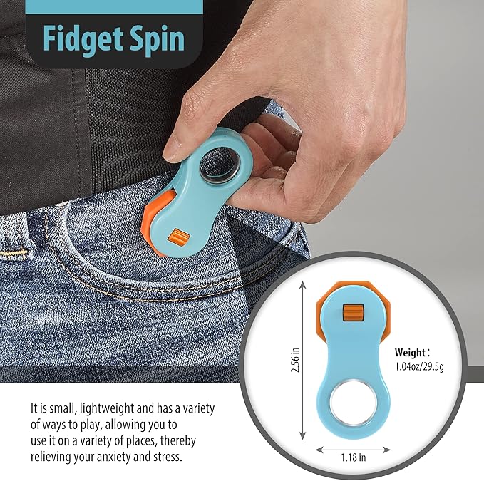 2 Pack Fidget Toy,Fidget Spinners Toy for Adults and Kids,Gifts Suitable for Children with Autism and ADHD,Quiet Office Desk Toy,Excellent for Relieving Stress and Anxiety Toys (Blue & Green)