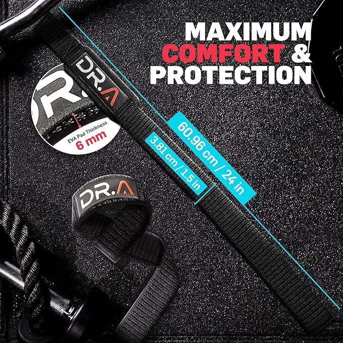 Lifting Wrist Wraps for Weightlifting, Bodybuilding, Powerlifting, Deadlift - Lifting Wrist Straps for Workout - weightlifting straps With Thumb Loops - Lifting straps gym for Men & Women (18 inch, Black, Pair)