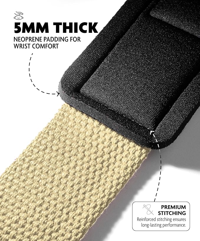 DMoose Fitness Lifting Straps 24" (Pair) - 5mm Padded Durable Wrist Straps for Weightlifting & Powerlifting - Cotton Lifting Strap with Silicone Grip for Men & Women - Deadlift Strap for Gym Workout