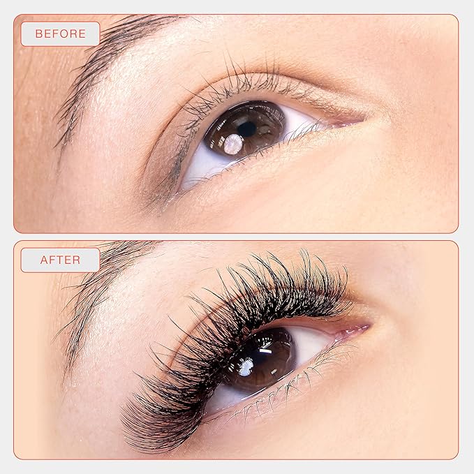 Curacoro LashFolio Double Spike Promade Fans, Handmade Volume Eyelashes, 5D To 10D, C CC D Curl, 0.03~0.07mm, 8-13mm Mix Length, Professional Long-Lasting Promade Lash Fans (7D-0.05 C 8-13mm)