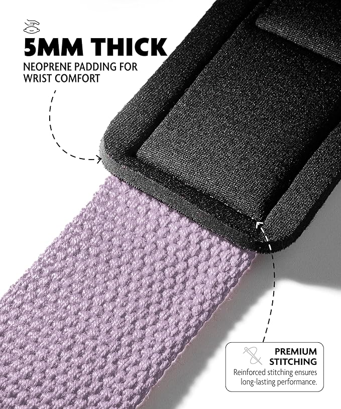 DMoose Fitness Lifting Straps 24" (Pair) - 5mm Padded Durable Wrist Straps for Weightlifting & Powerlifting - Cotton Lifting Strap with Silicone Grip for Men & Women - Deadlift Strap for Gym Workout