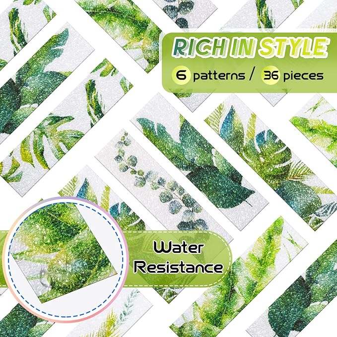 36 Pcs Anxiety Sensory Stickers Mental Health Stickers Fidget Textured Strips Toys Adhesive Tactile Calm Relief Items for Adults Desk School Counselor Classroom(Leaves Style)