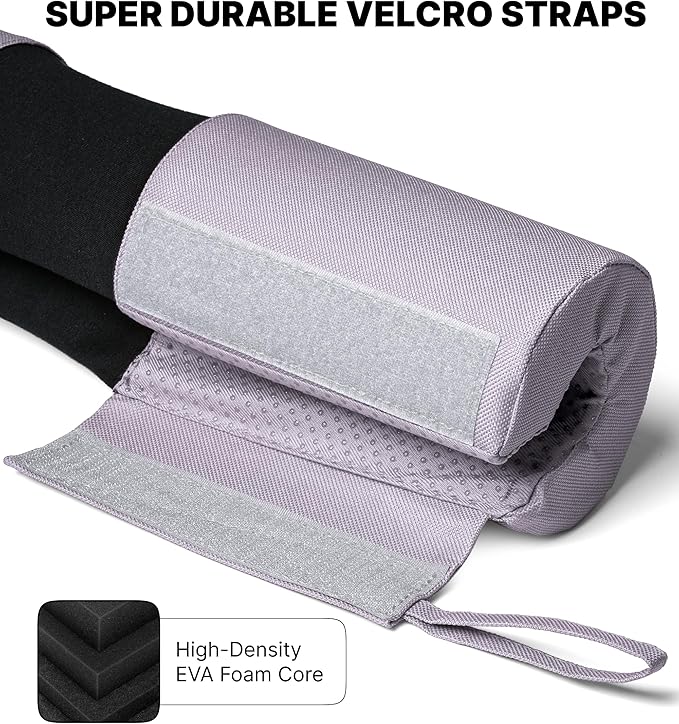 DMoose Fitness Barbell Pad for Hip Thrust, Squat & Lunges - Non-Slip Thick Foam Cushion for Neck and Back Support with Two Straps - Hip Thrust Pad for Leg Day - Fits All Olympic Bars and Smith Machine