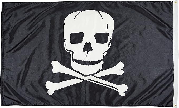 FlagSource Jolly Roger Nylon Pirate Decorative Flag, Made in the USA, 3x5'