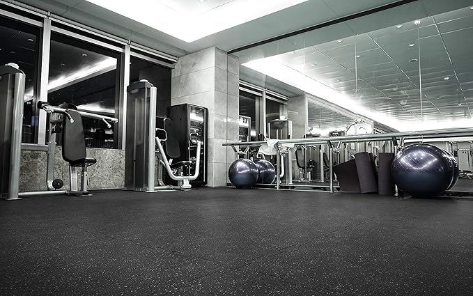 Playsafer Genaflex Lite Rubber 8mm Interlocking Tiles for Gym Flooring, Exercise Equipment, Exercise Areas - 20" X 20"
