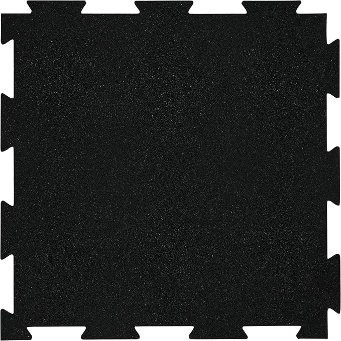 Playsafer Genaflex Lite Rubber 8mm Interlocking Tiles for Gym Flooring, Exercise Equipment, Exercise Areas - 20" X 20"