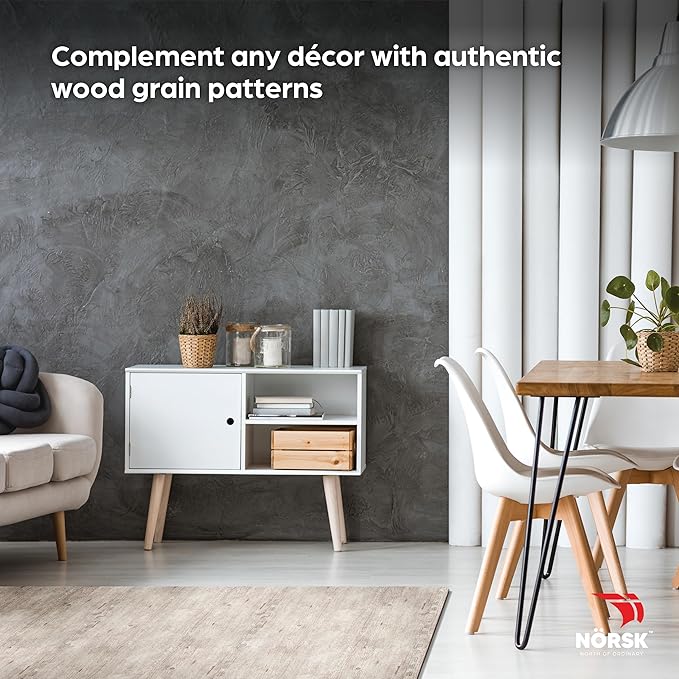 Décor by NÖRSK Reversible Interlocking Faux Wood Foam Floor Tiles, 24 X 24 X .47", 4-Pack, 16 Square Feet, Driftwood/Black