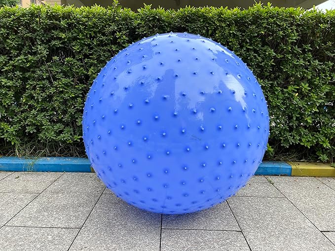 Large Sensory Massage Ball for Kids, 2 Pack 33.5" 85CM Macaron Blue Bouncy Exercise Balls for Toddlers, Big Inflatable Toys with Tactile Spikes, Outdoor Giant Yoga Balls, Large Beach Ball