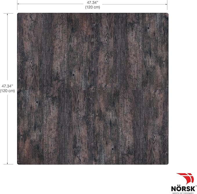 Décor by NÖRSK Reversible Interlocking Faux Wood Foam Floor Tiles, 24 X 24 X .47", 4-Pack, 16 Square Feet, Dark Walnut/Black
